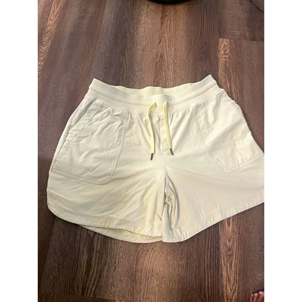 Athleta Farallon Mid Short Women’s XL Knit Drawstring Pockets Stretch Beige